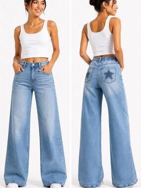 Wide Leg Star Pocket Jeans XXS NWT